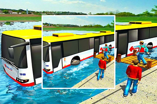 Floating Water Bus Racing Game 3D