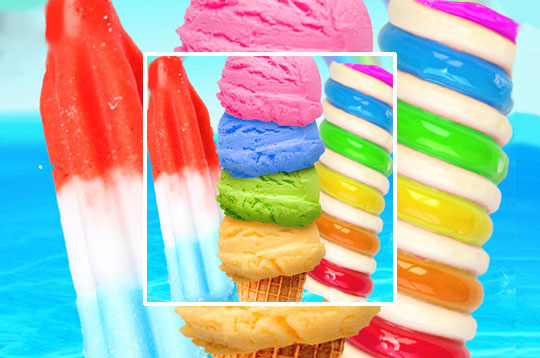 Rainbow Ice Cream And Popsicles