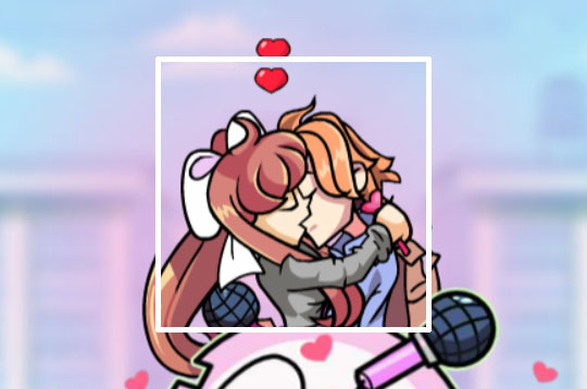 Senpai And Monika Kissing