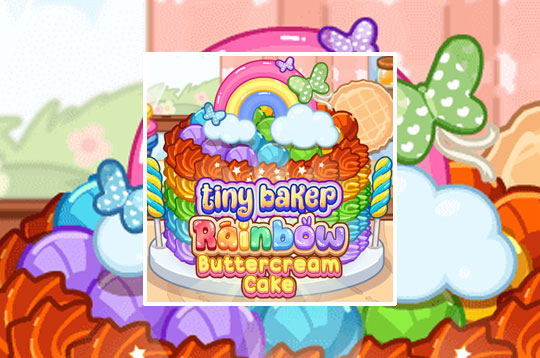 Tiny Baker Rainbow Buttercream Cake