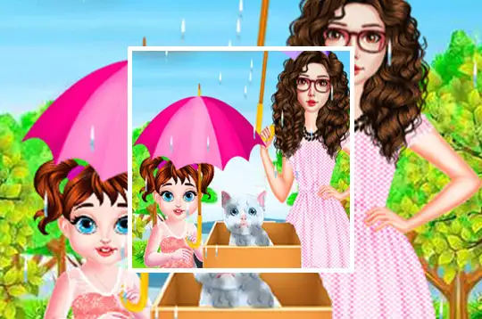 Baby Taylor Helping Kitten