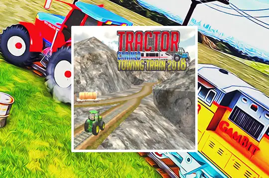 Chained Tractor Towing Train Simulator