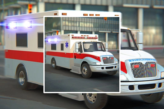 City Ambulance Car Driving